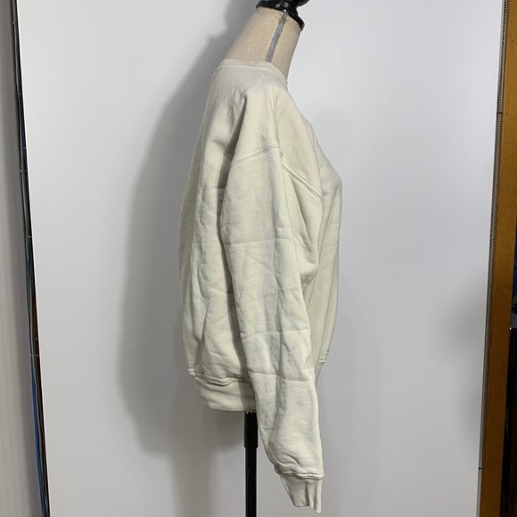 Set Active Beige Heavy Crewneck Sweatshirt Size Small - Picture 8 of 10